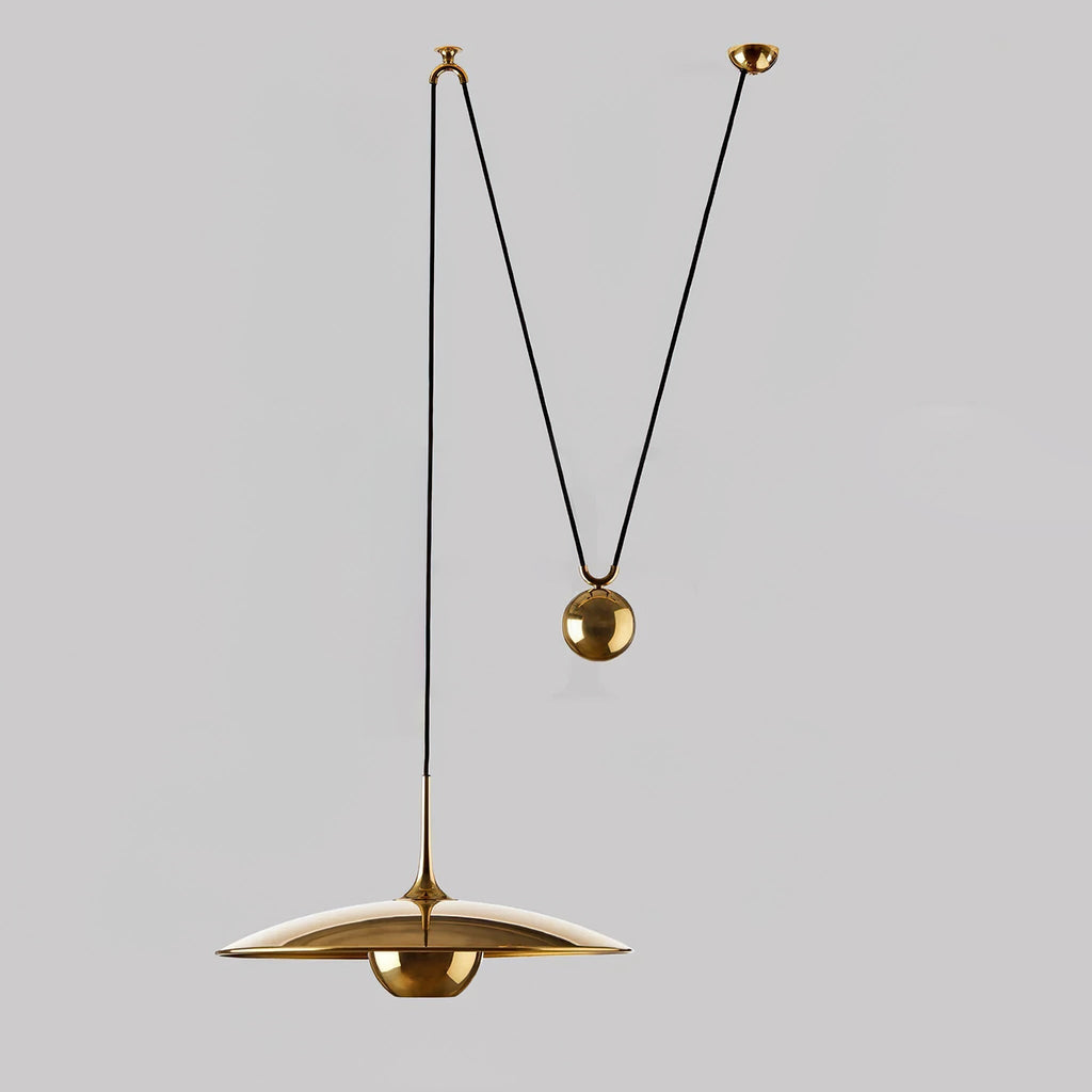 Industrial Counterweight Pendant Lamp, Adjustable Metal Pendant Light In Chrome Or Gold