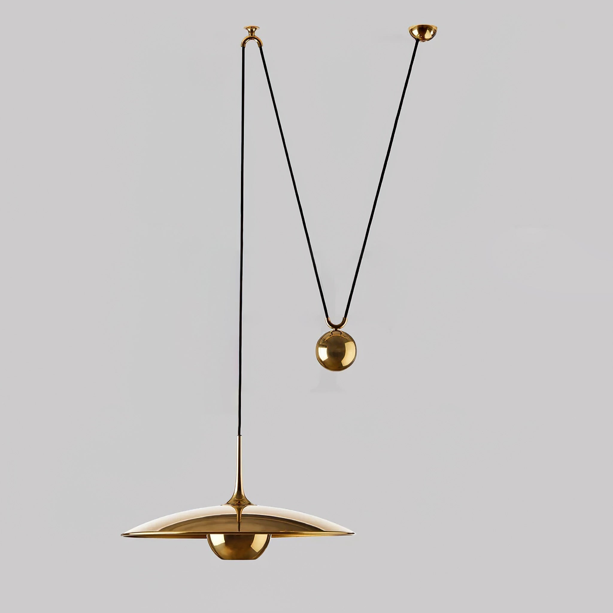 Industrial Counterweight Pendant Lamp, Adjustable Metal Pendant Light In Chrome Or Gold