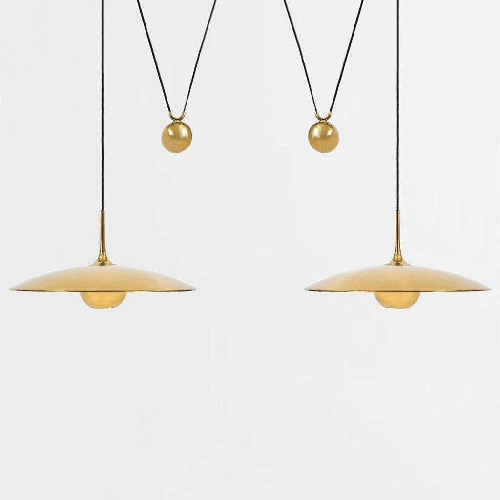 Industrial Counterweight Pendant Lamp, Adjustable Metal Pendant Light In Chrome Or Gold