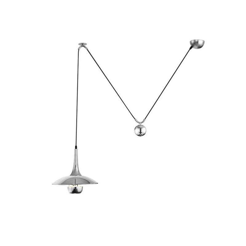 Onos Adjustable Pendant Lamp With Counterweight Ball Vintage Chrome Or Gold Metal