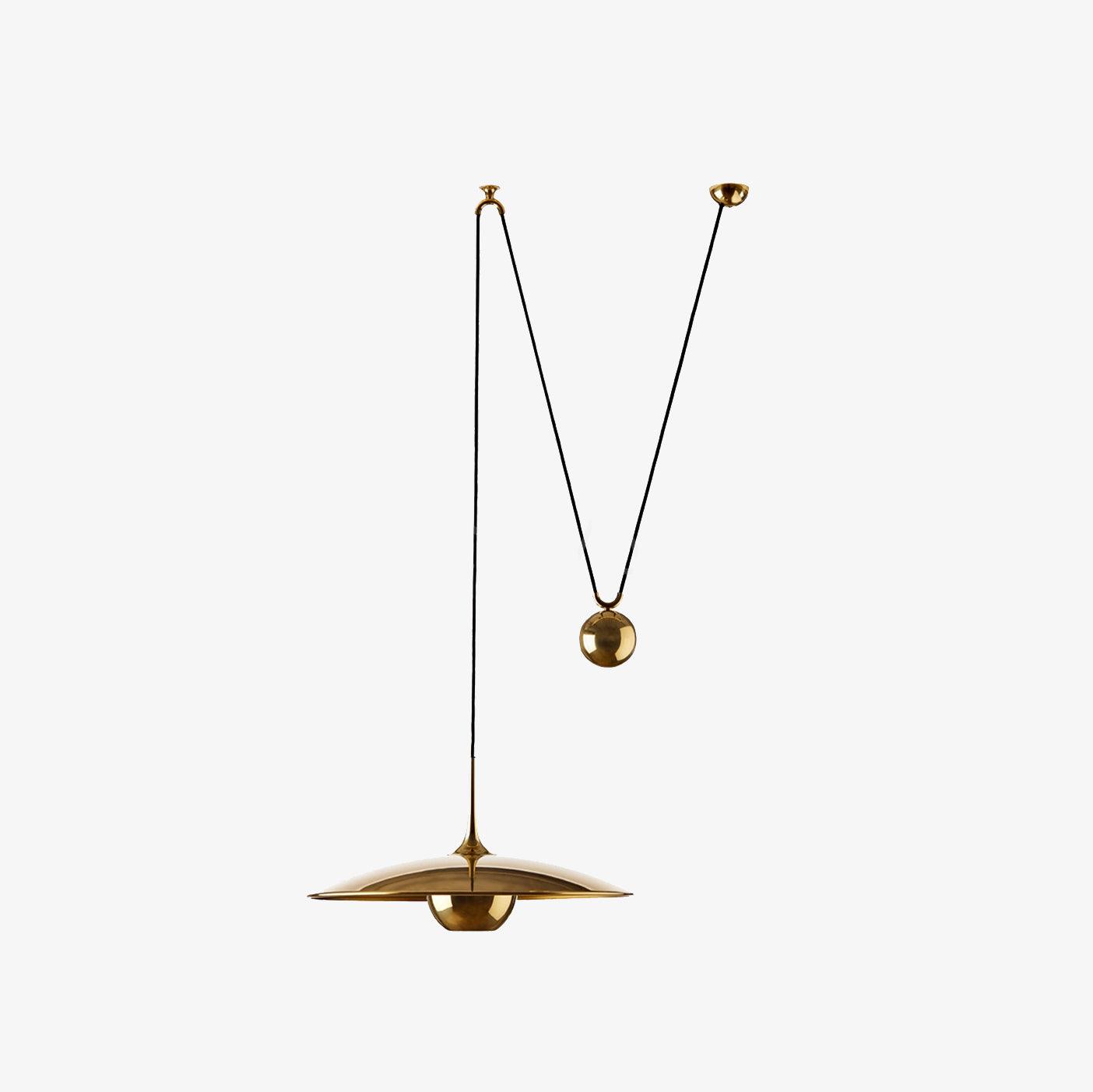 Industrial Counterweight Pendant Lamp, Adjustable Metal Pendant Light In Chrome Or Gold