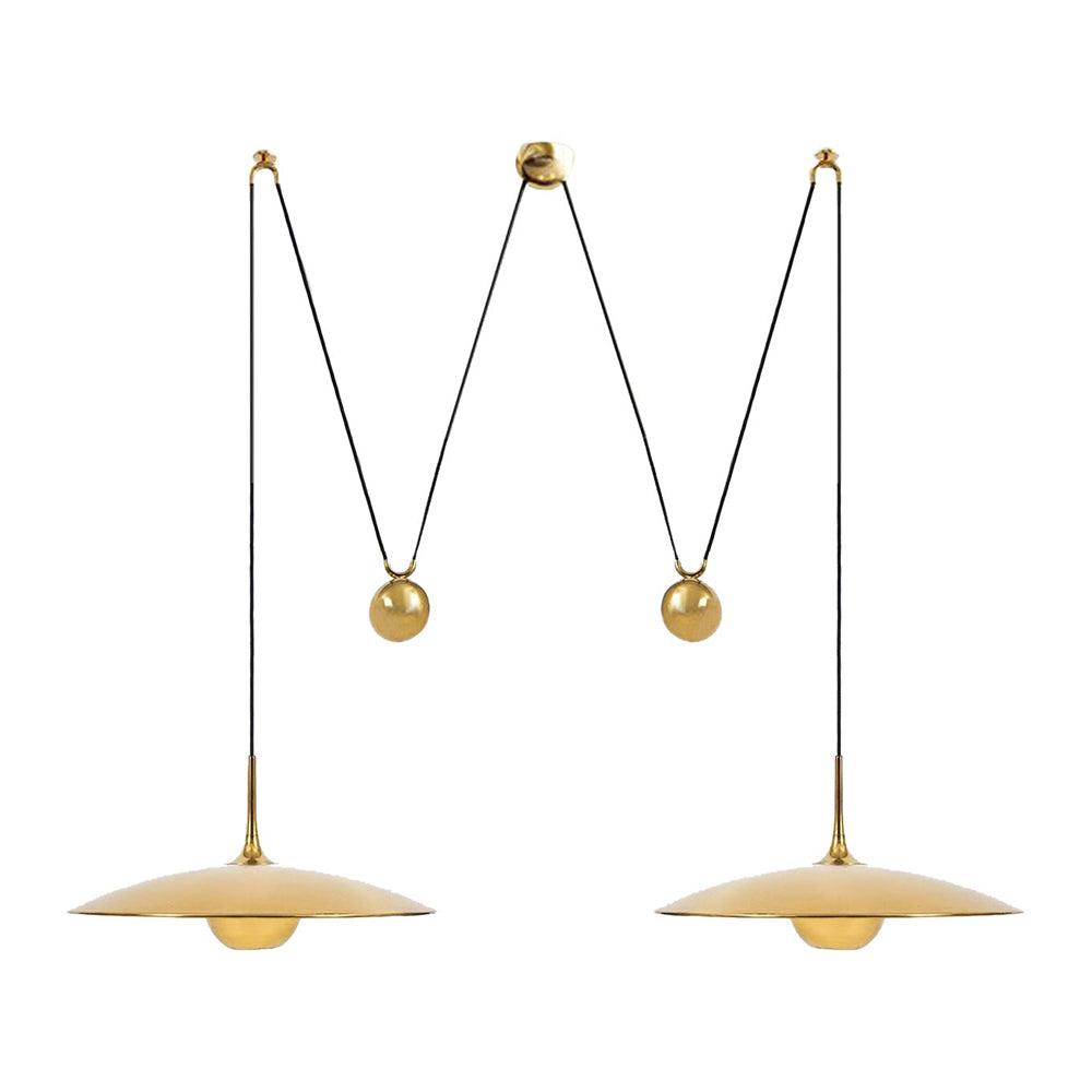 Industrial Counterweight Pendant Lamp, Adjustable Metal Pendant Light In Chrome Or Gold