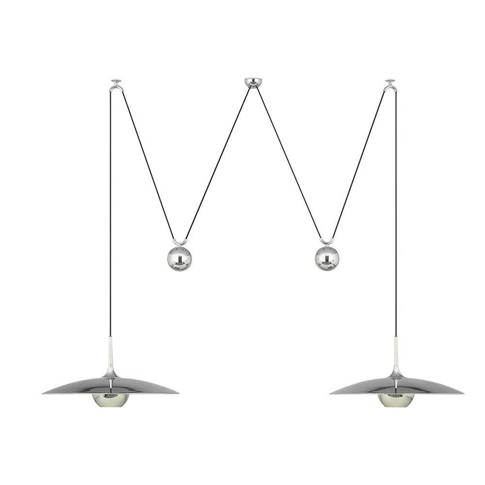 Industrial Counterweight Pendant Lamp, Adjustable Metal Pendant Light In Chrome Or Gold