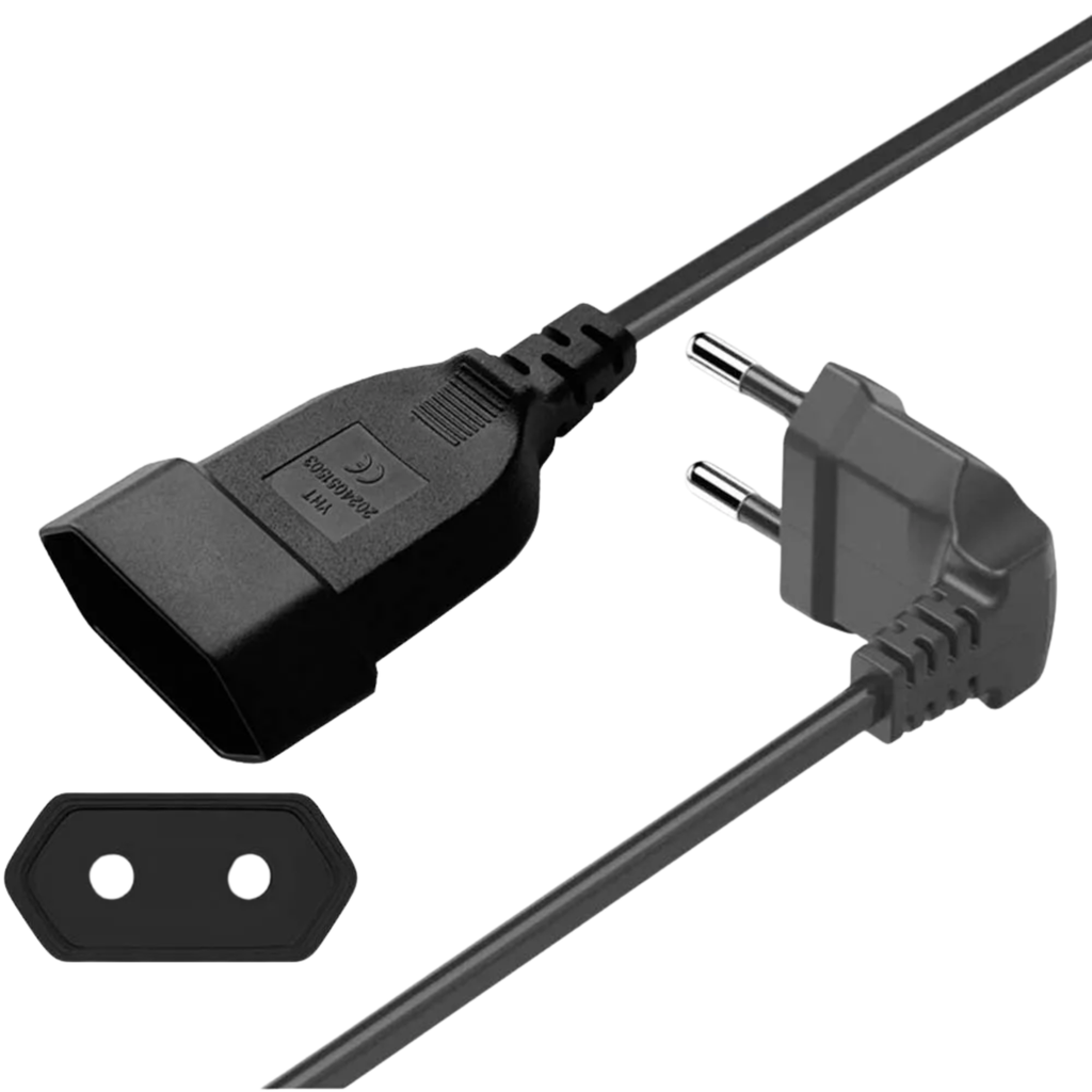 EU Extension Cable With 2 Pin Europlug For Lamps And Devices