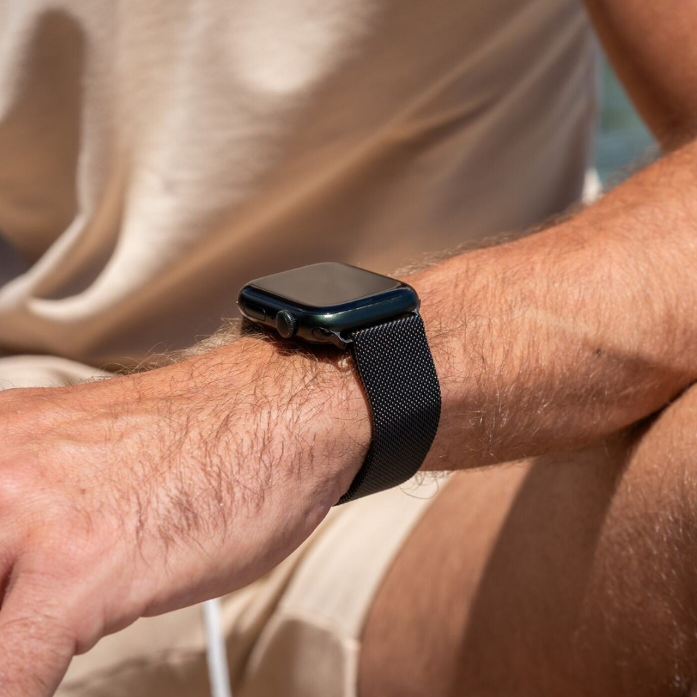 Apple Watch Compatible Classic Black Milanese Strap