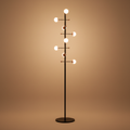 AuraLume Modern Dimmable Iron Floor Lamp With Opal Glass Globes Elegant Home Lighting Fixture