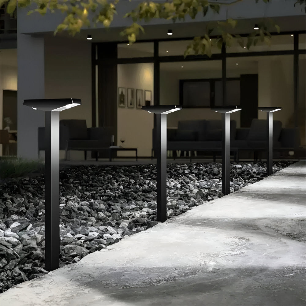 Set de 4 lămpi solare de exterior, rezistente la apă IP65, pentru aleea grădinii și terasă, 60 cm