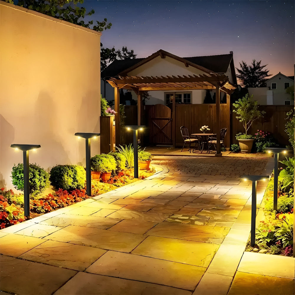 Set de 4 lămpi solare de exterior, rezistente la apă IP65, pentru aleea grădinii și terasă, 60 cm