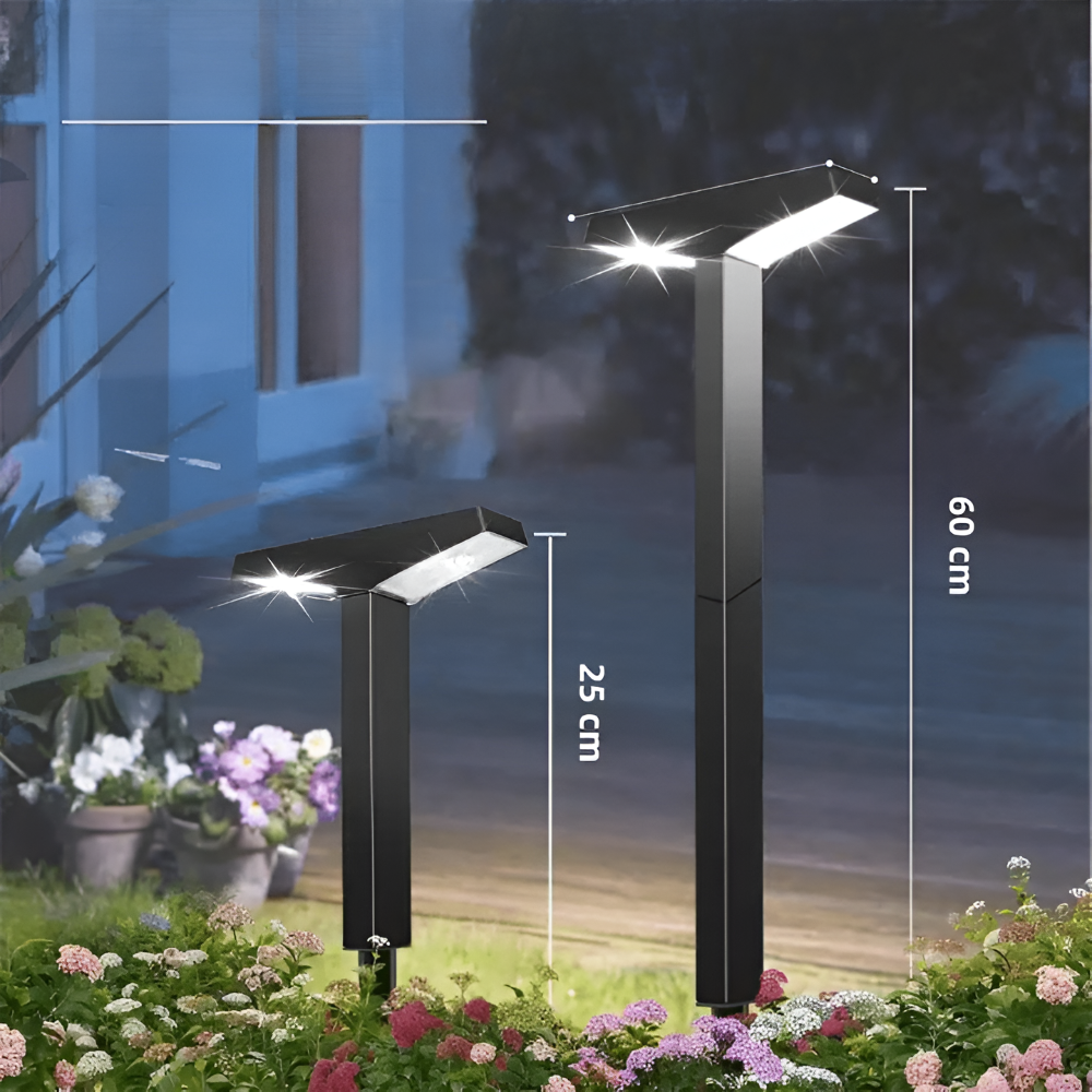 Set de 4 lămpi solare de exterior, rezistente la apă IP65, pentru aleea grădinii și terasă, 60 cm