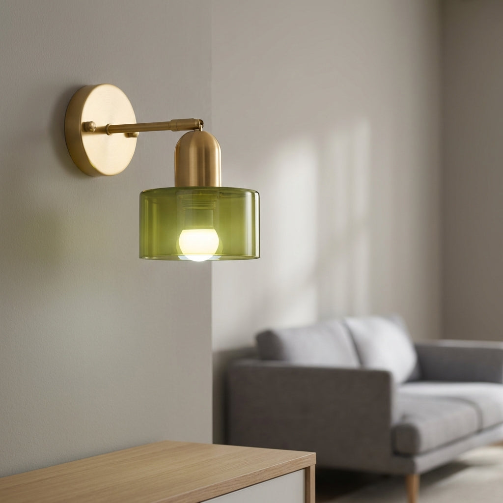 NovaLux Glass Wall Light With Geometric Graphic Accent Lighting For Living Rooms And Hallways