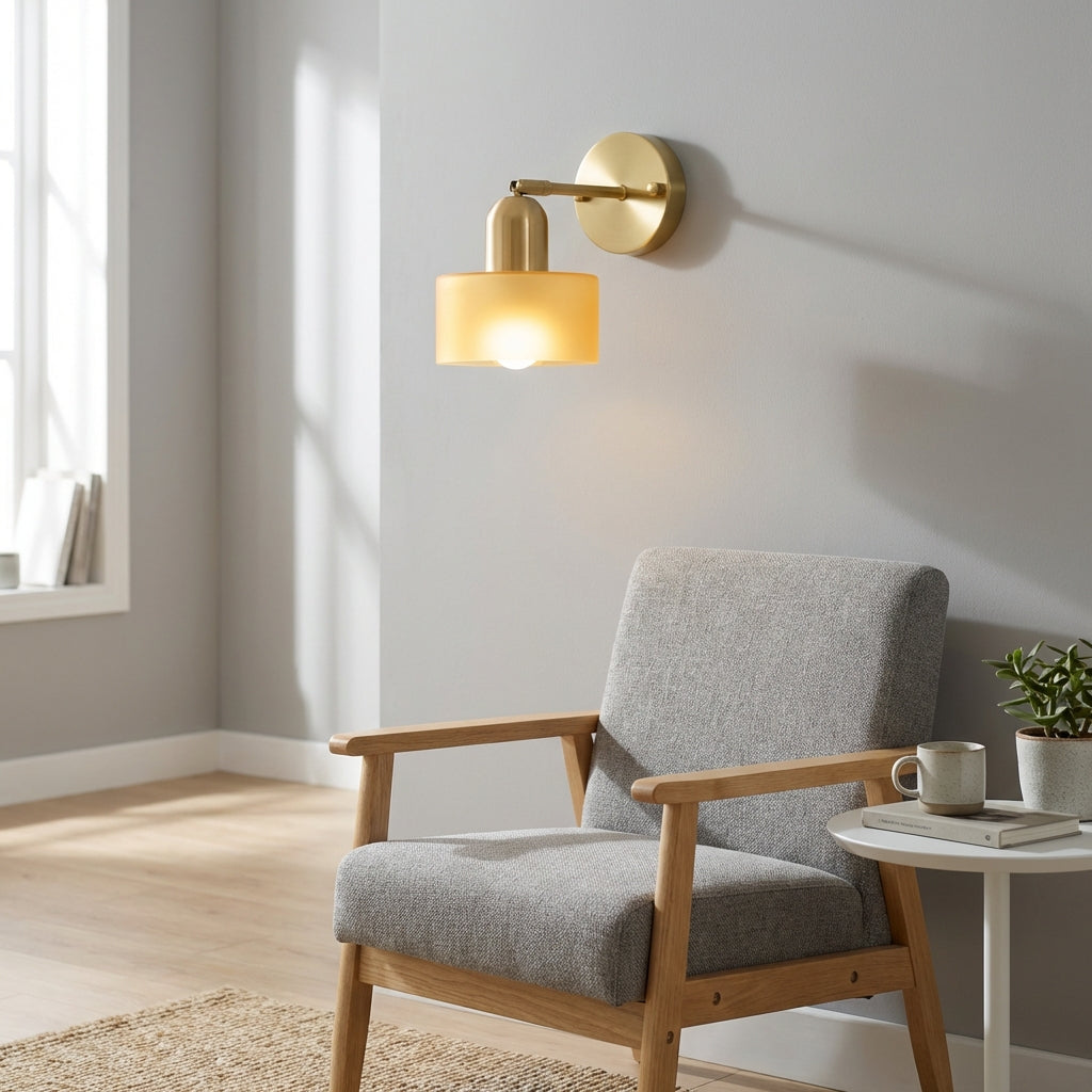 NovaLux Glass Wall Light With Geometric Graphic Accent Lighting For Living Rooms And Hallways