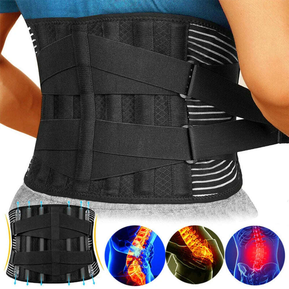 OrthoFlexa 360-Degree Breathable Back Support Belt — Memory Aluminum and Steel Springs