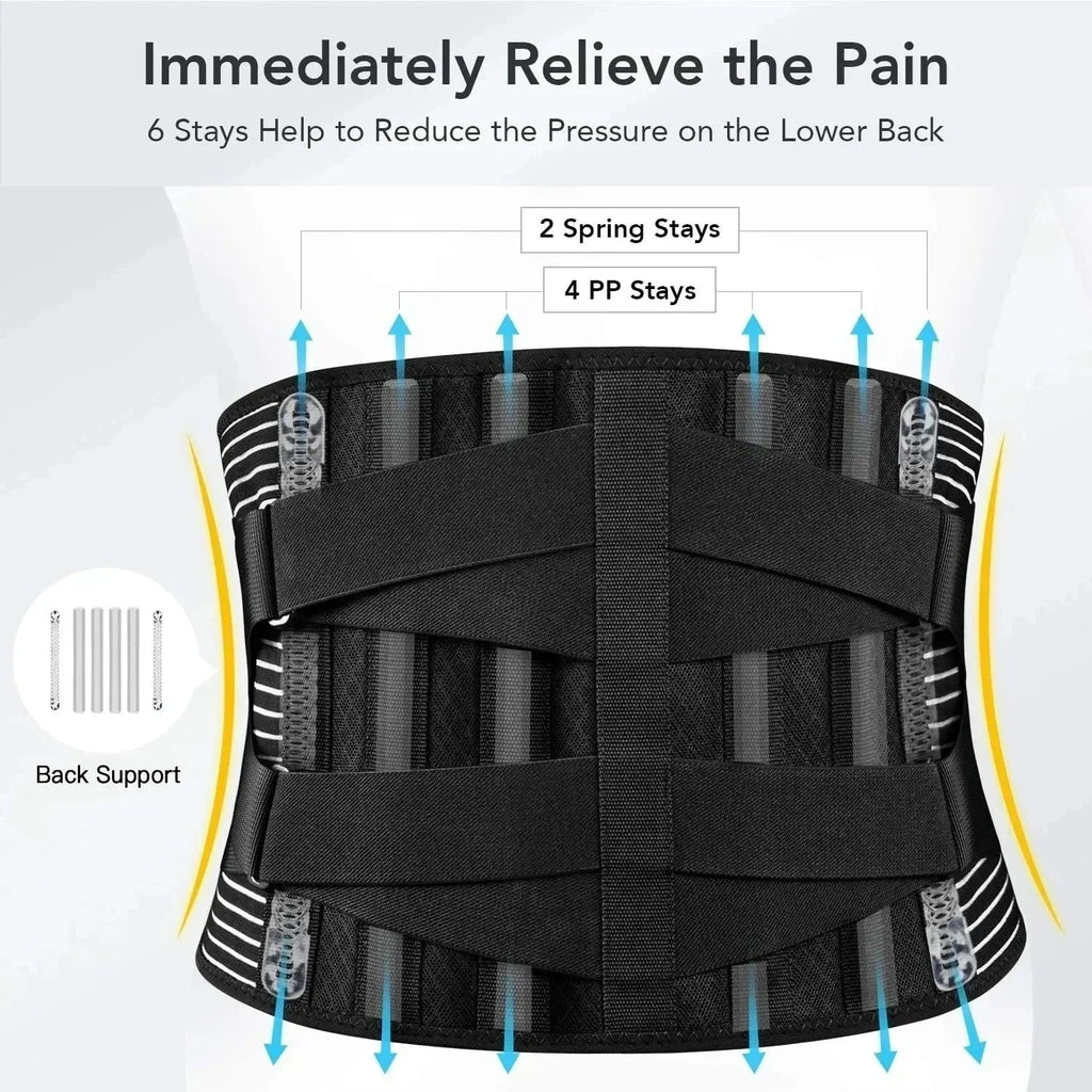 OrthoFlexa 360-Degree Breathable Back Support Belt — Memory Aluminum and Steel Springs