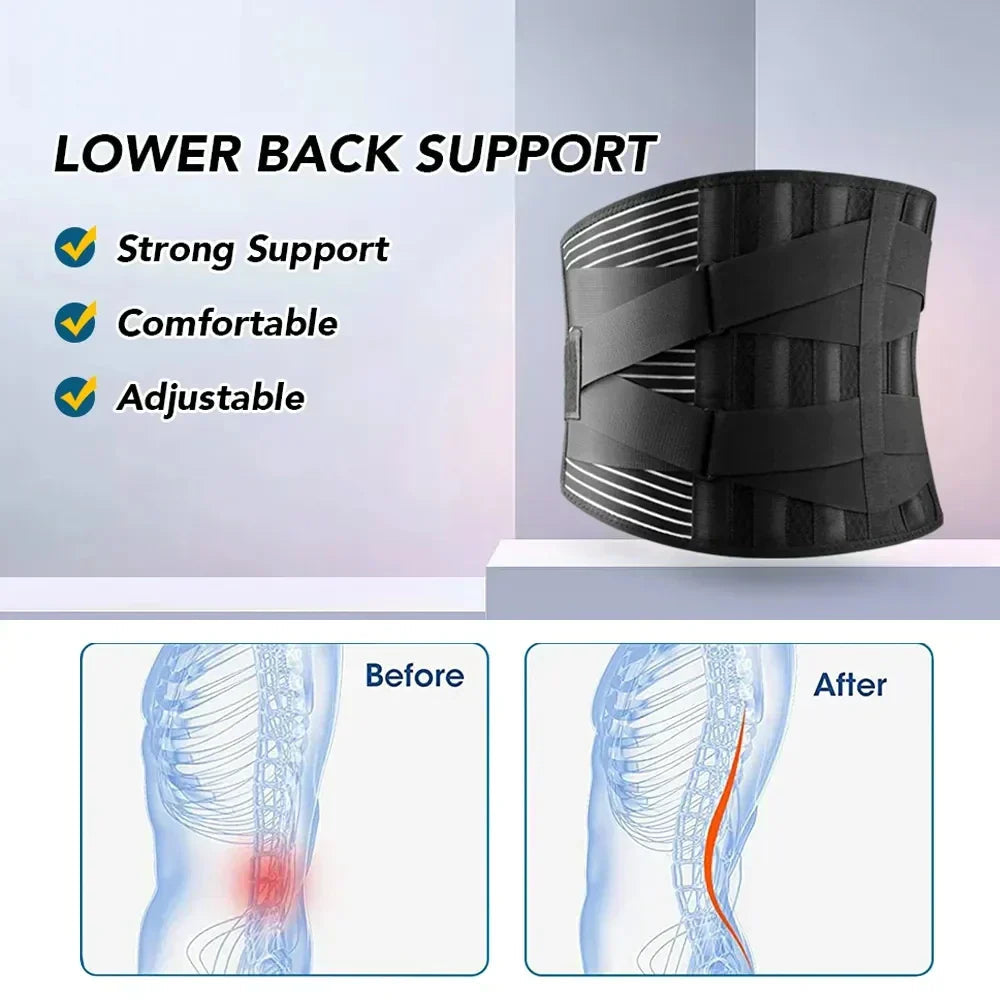 OrthoFlexa 360-Degree Breathable Back Support Belt — Memory Aluminum and Steel Springs
