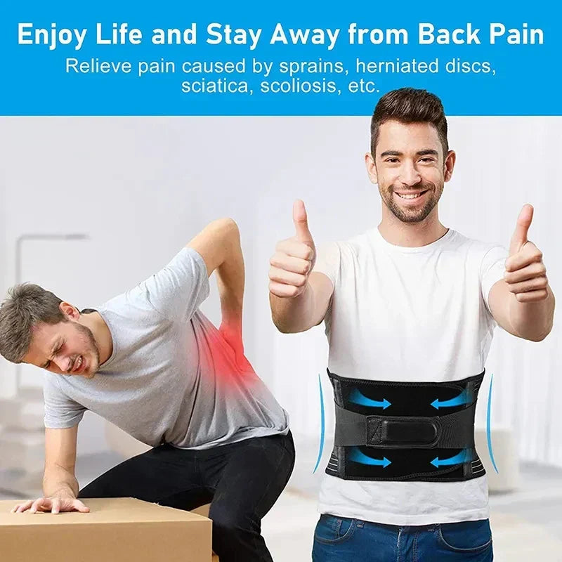 OrthoFlexa 360-Degree Breathable Back Support Belt — Memory Aluminum and Steel Springs