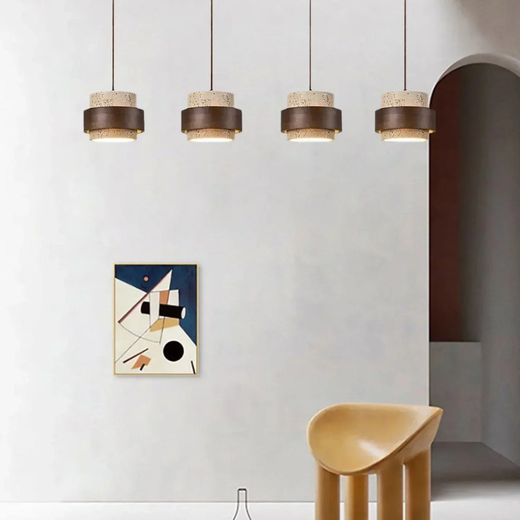 Sansoti Travertine Pendant Lamp Japandi Minimalist Style