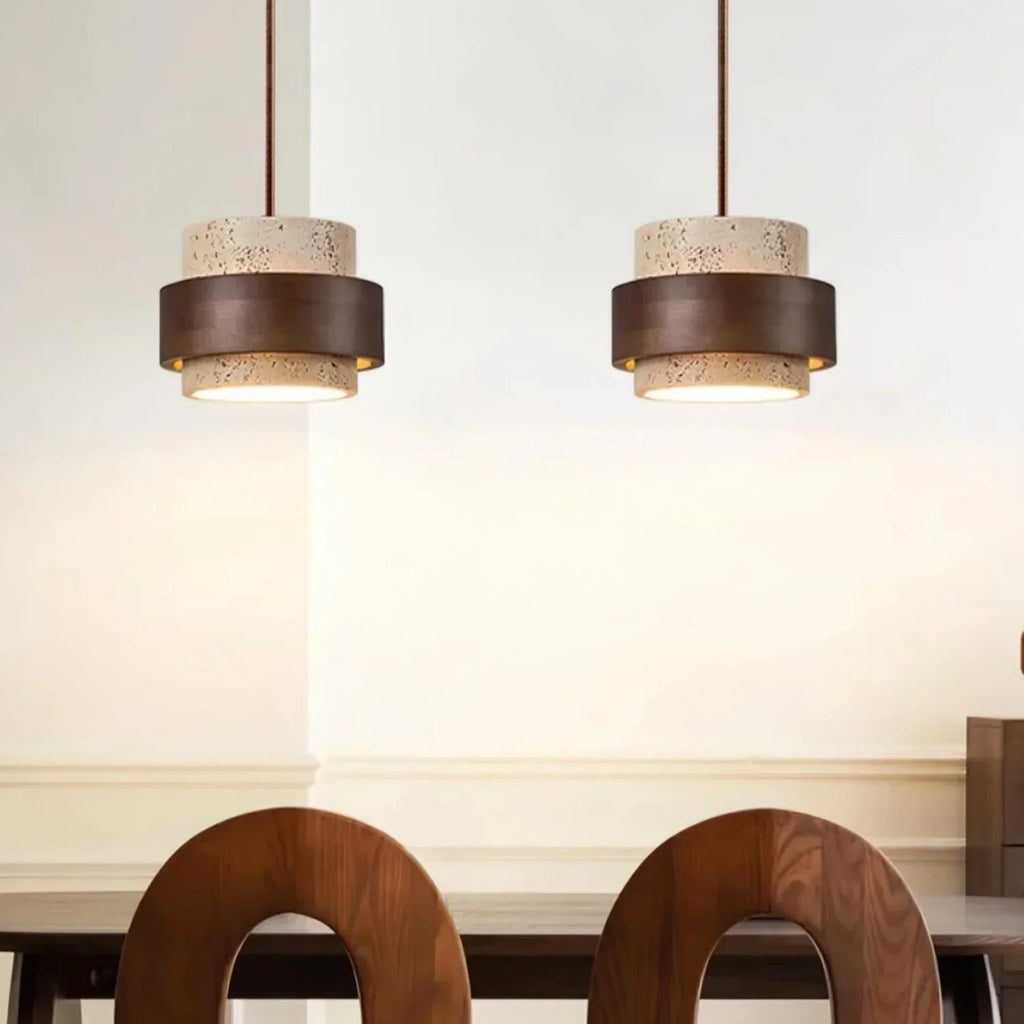 Sansoti Travertine Pendant Lamp Japandi Minimalist Style