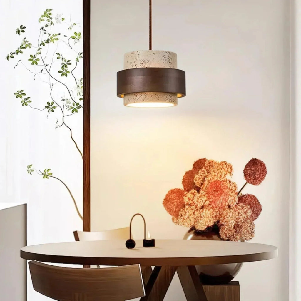 Sansoti Travertine Pendant Lamp Japandi Minimalist Style