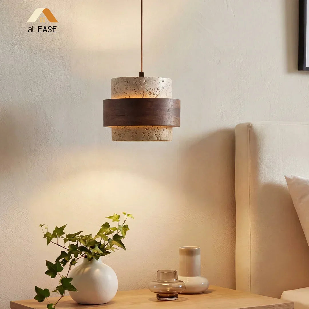 Sansoti Travertine Pendant Lamp Japandi Minimalist Style