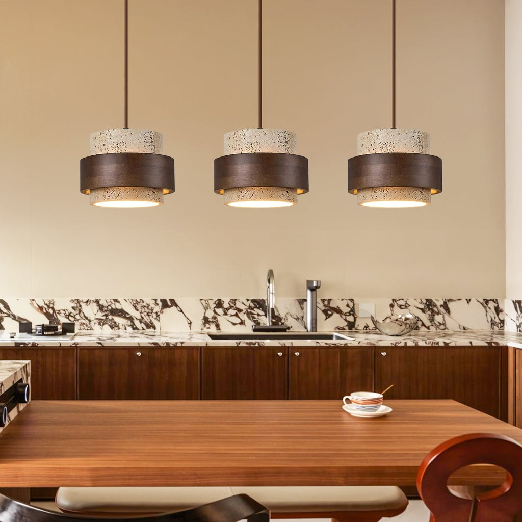 Sansoti Travertine Pendant Lamp Japandi Minimalist Style