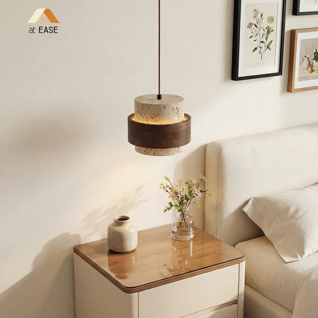 Sansoti Travertine Pendant Lamp Japandi Minimalist Style
