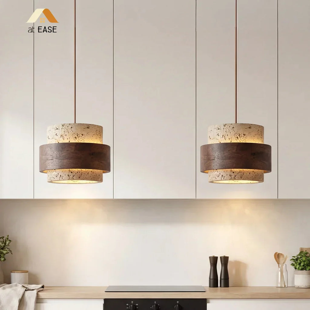Sansoti Travertine Pendant Lamp Japandi Minimalist Style