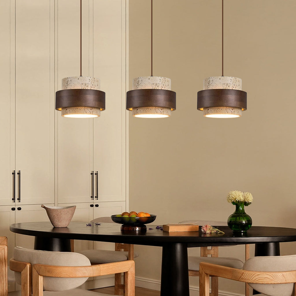 Sansoti Travertine Pendant Lamp Japandi Minimalist Style