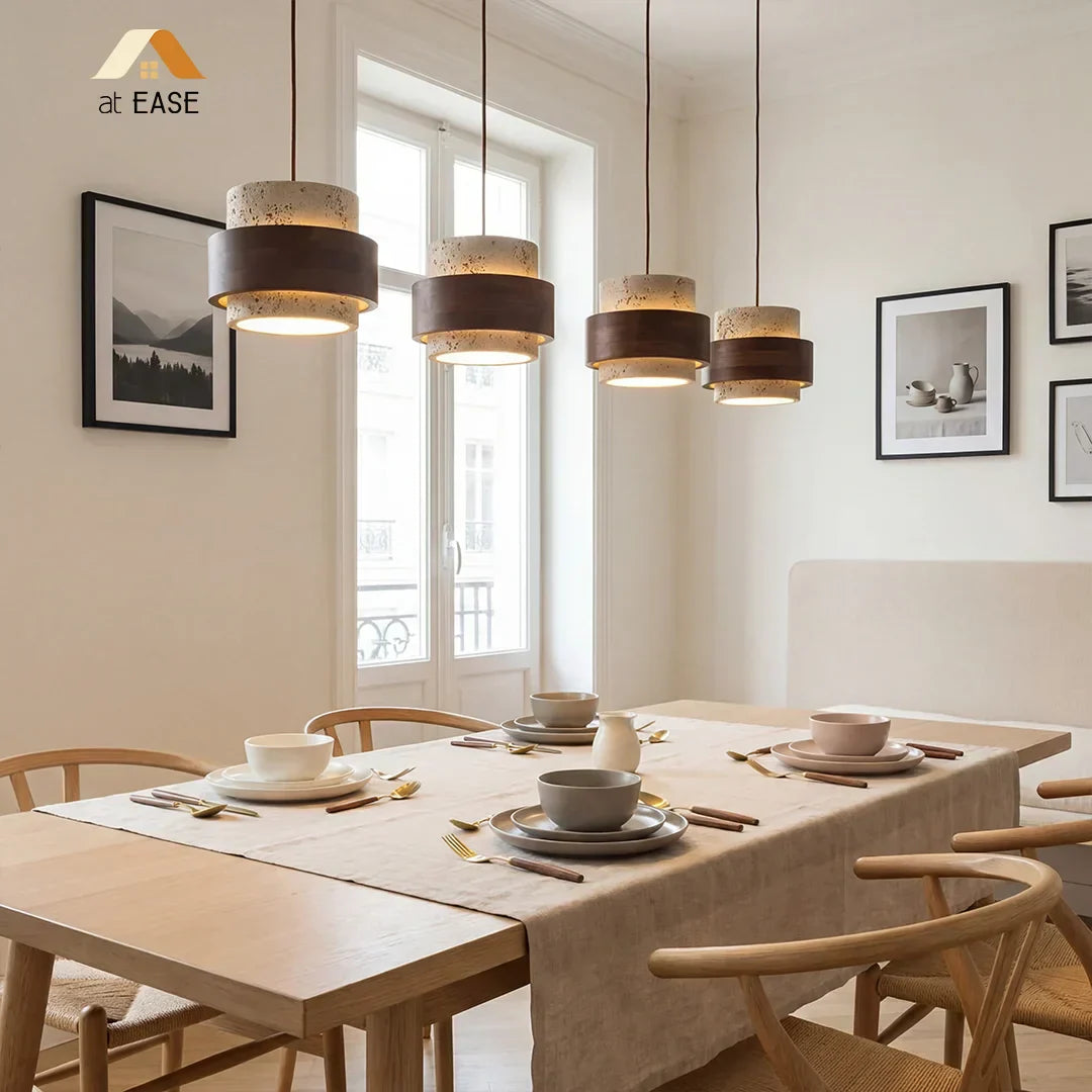 Sansoti Travertine Pendant Lamp Japandi Minimalist Style