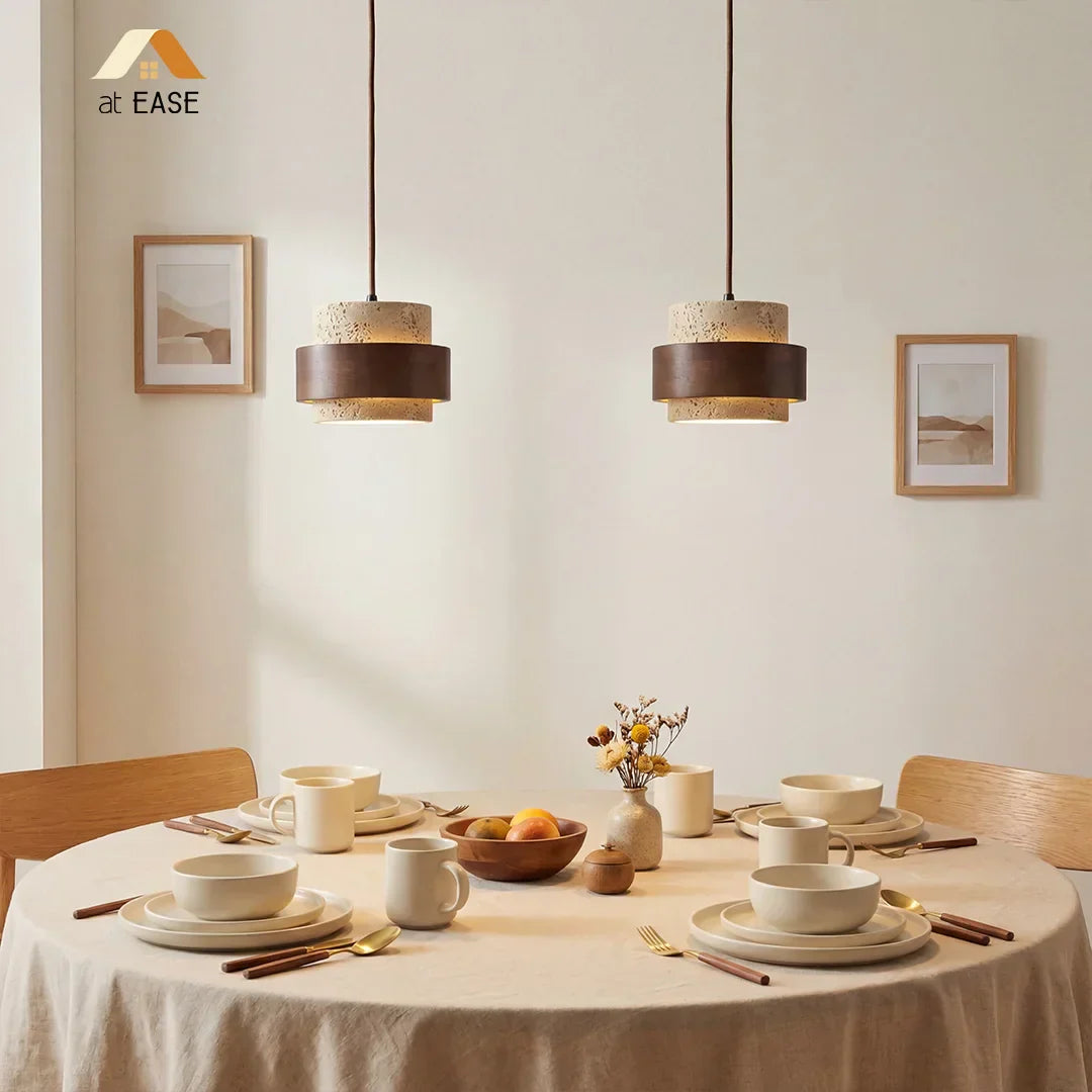 Sansoti Travertine Pendant Lamp Japandi Minimalist Style
