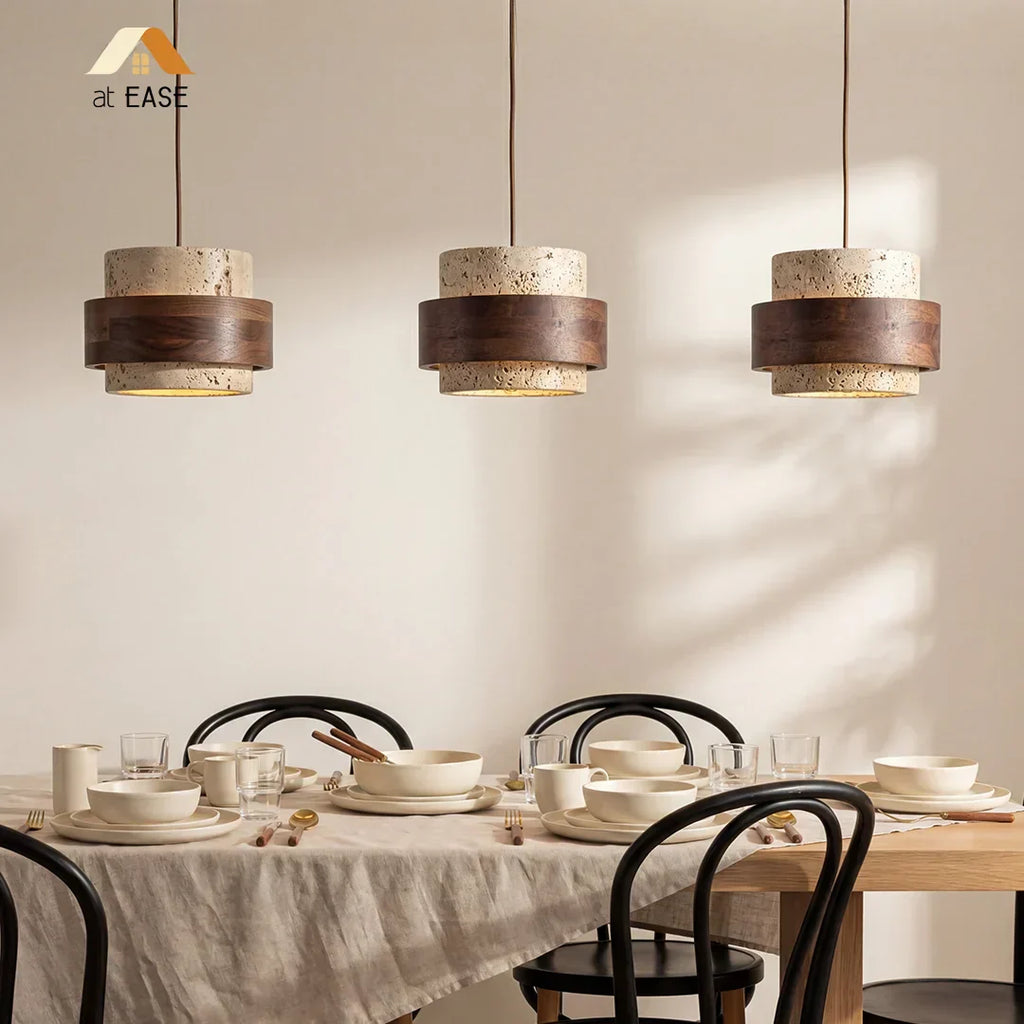 Sansoti Travertine Pendant Lamp Japandi Minimalist Style