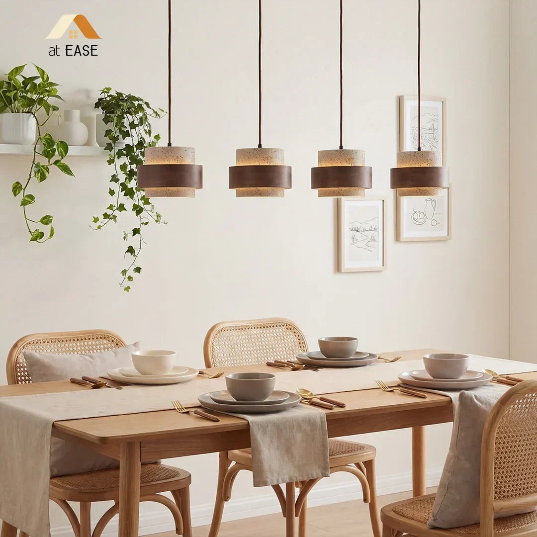 Sansoti Travertine Pendant Lamp Japandi Minimalist Style