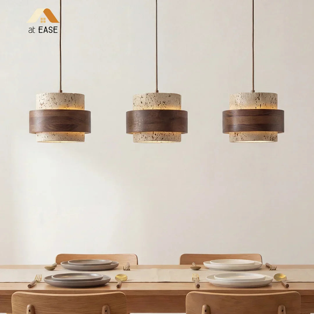 Sansoti Travertine Pendant Lamp Japandi Minimalist Style