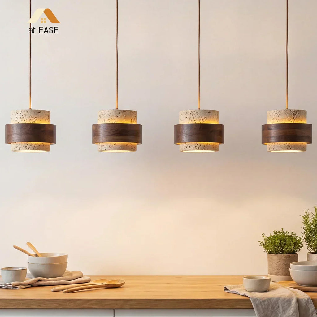 Sansoti Travertine Pendant Lamp Japandi Minimalist Style