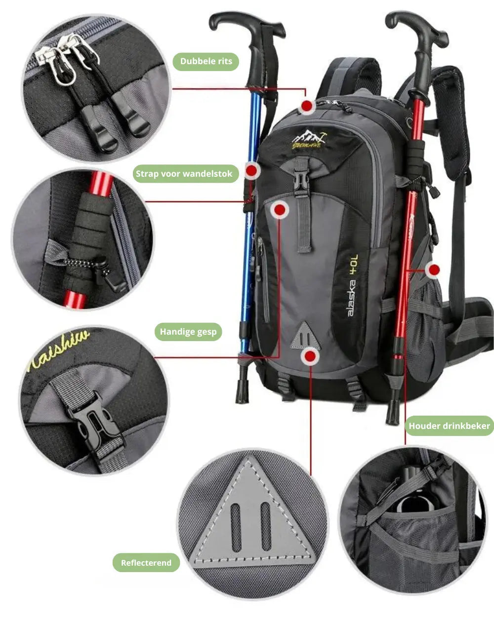 40L Waterproof Hiking Backpack For Camping And Trekking
