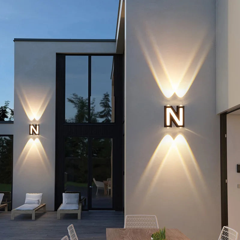 LumaSign LED Exterior Wall Light With Letter Sign You Can Personalize At Home Anywhere