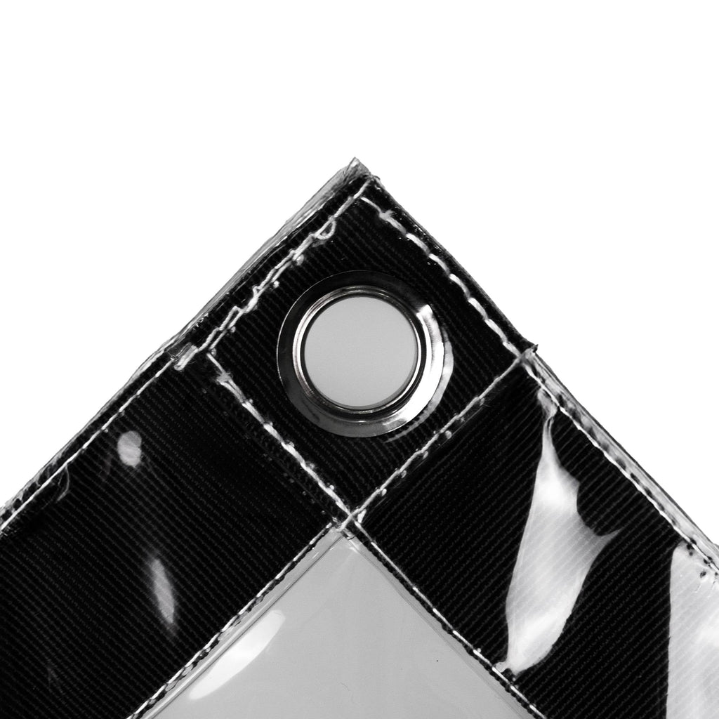 Clear PVC Weather Shield With Eyelets For Canopy Gazebo Veranda 0.35mm Thick
