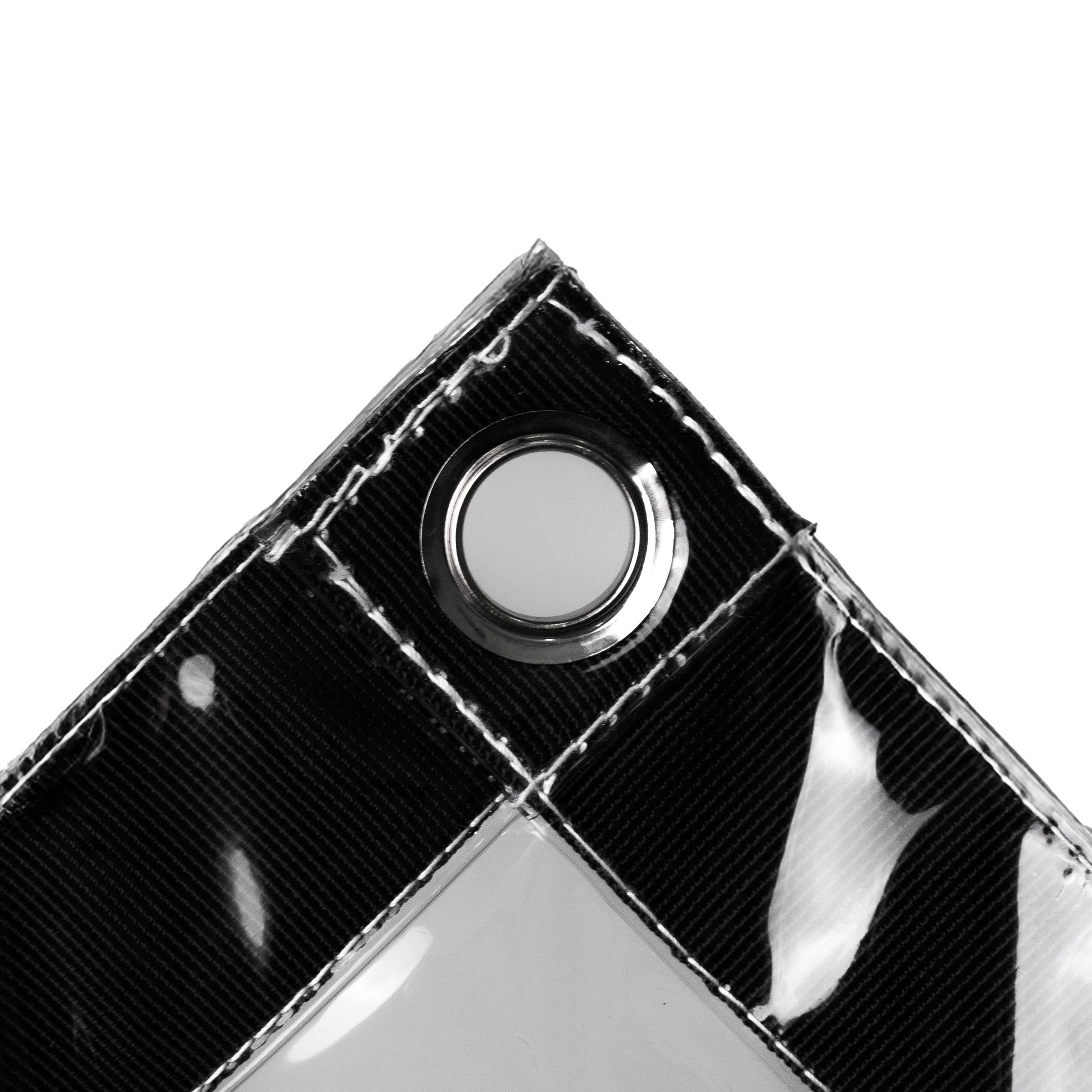 Clear PVC Weather Shield With Eyelets For Canopy Gazebo Veranda 0.35mm Thick