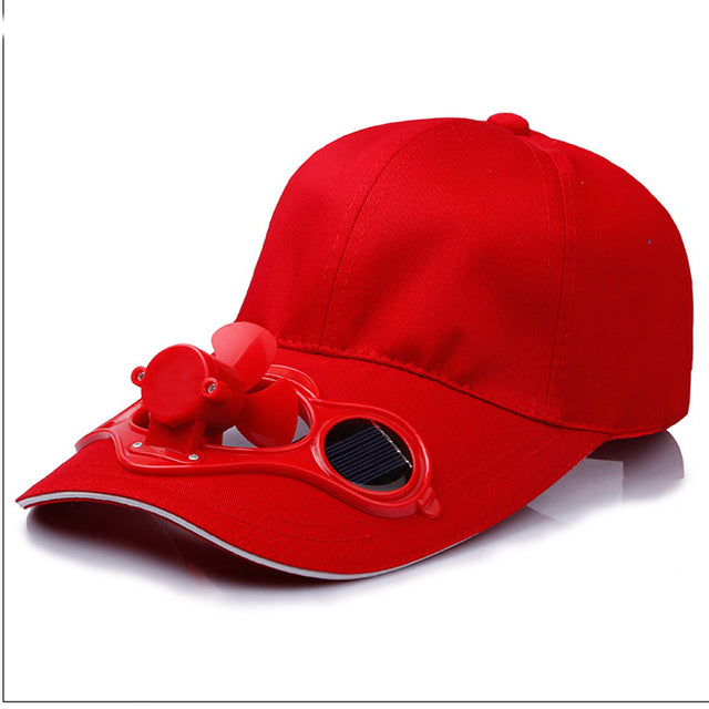 Solar-Powered Fan Baseball Hat — Structured Crown, Integrated Head Cooling Motor