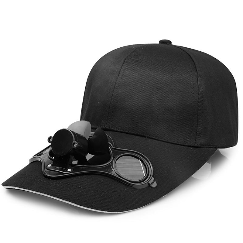 Solar-Powered Fan Baseball Hat — Structured Crown, Integrated Head Cooling Motor
