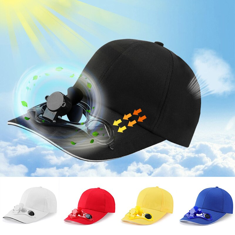 Solar-Powered Fan Baseball Hat — Structured Crown, Integrated Head Cooling Motor