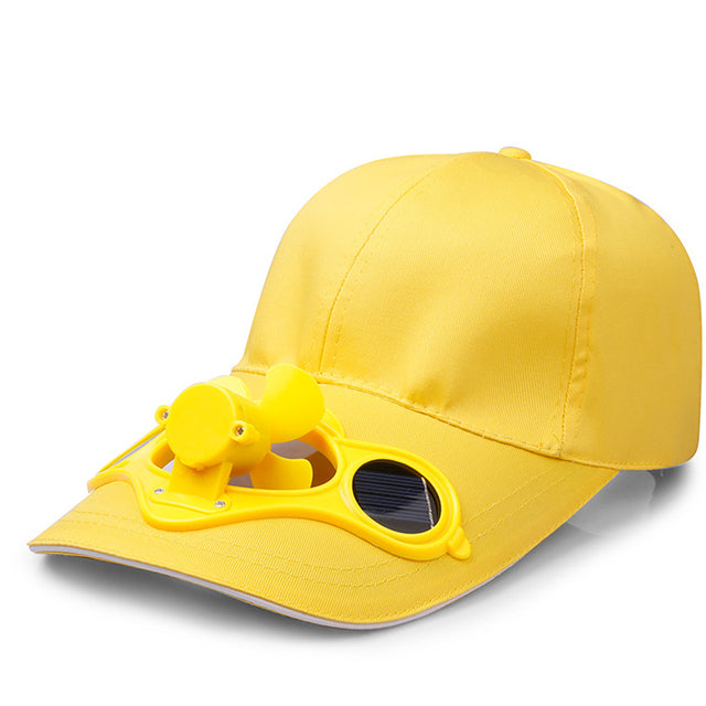 Solar-Powered Fan Baseball Hat — Structured Crown, Integrated Head Cooling Motor