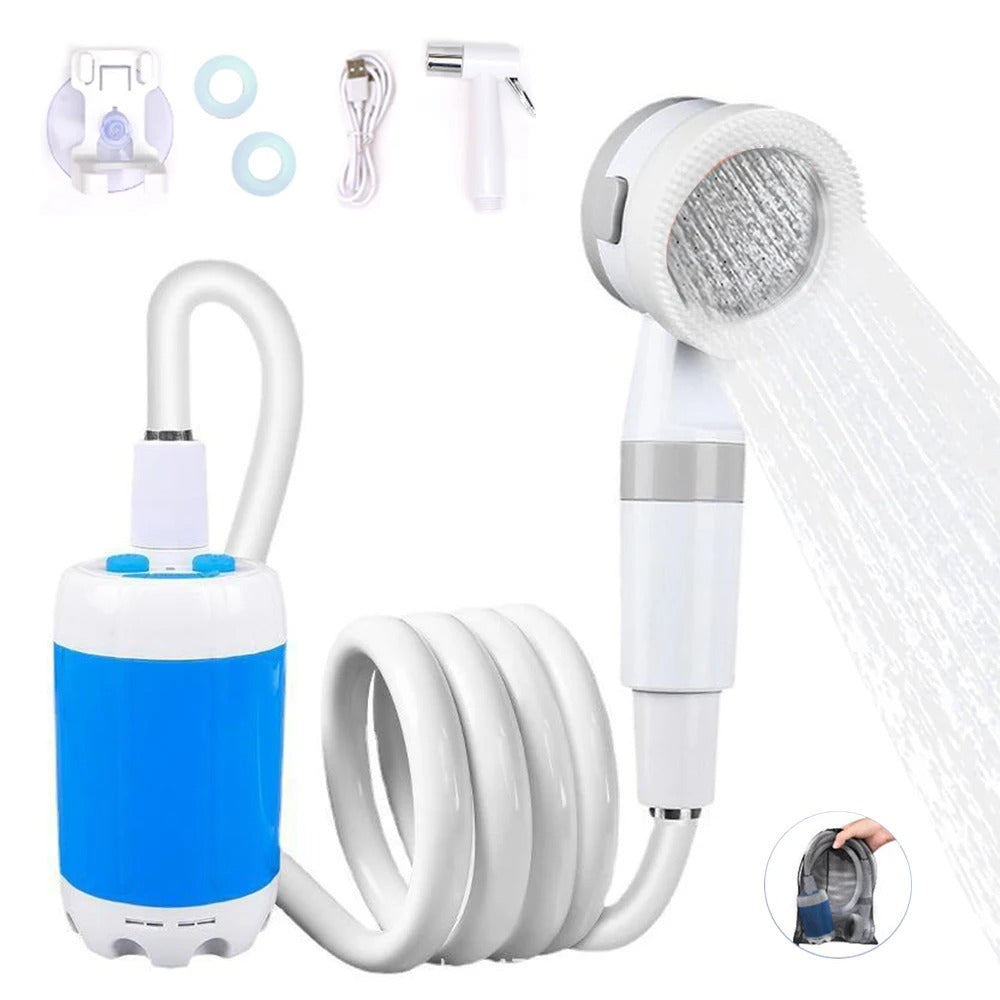 Douche extérieure portable — batterie rechargeable, conception légère, prise d’eau submersible