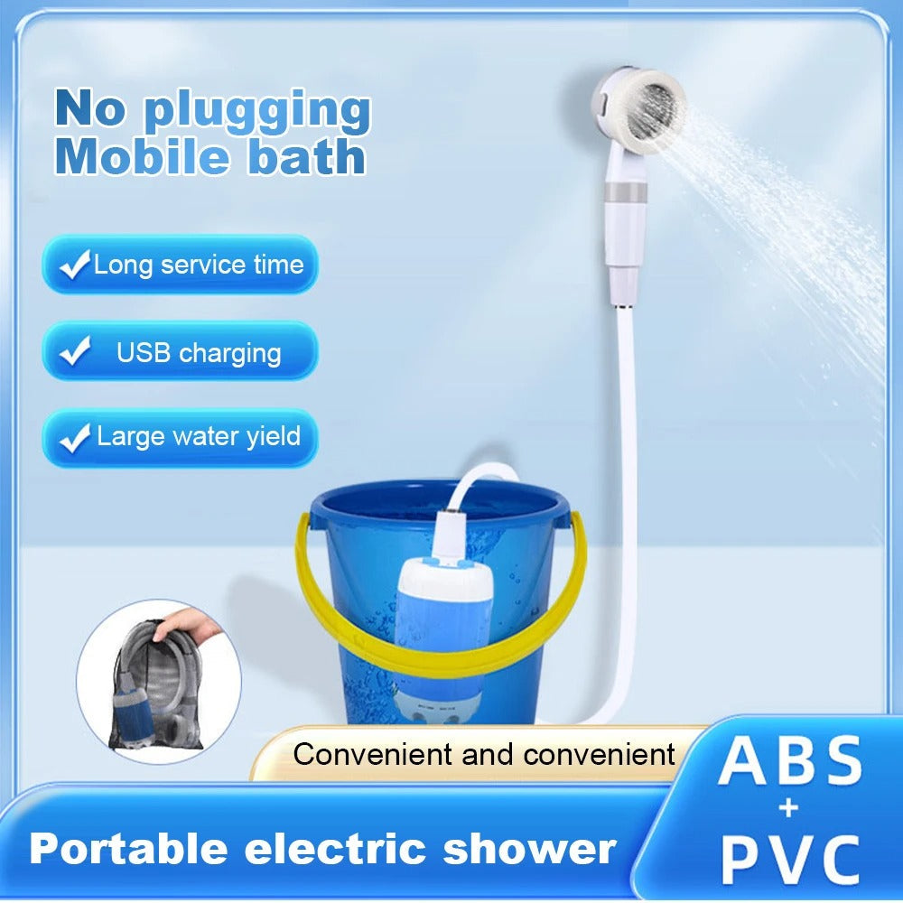 Douche extérieure portable — batterie rechargeable, conception légère, prise d’eau submersible