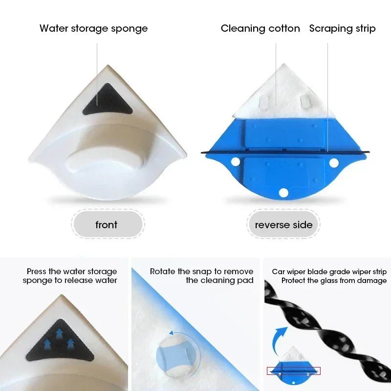 ClearSphere magnetický oboustranný čistič skel — silné magnetické přilnutí, výsledek beze šmouh