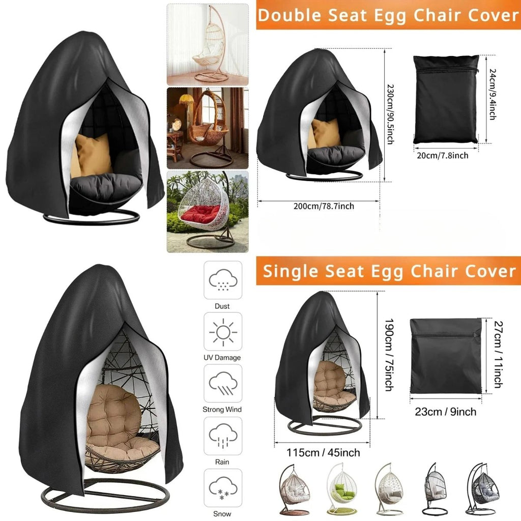 All-Weather Hanging Chair Cover — Fully Waterproof, Heavy-Duty Protective Shell