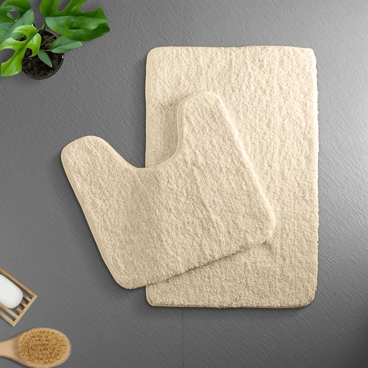 LuxeNest ComfortMat mjuk badrumsmatta i mikrofiber – snabbtorkande, halkfri undersida