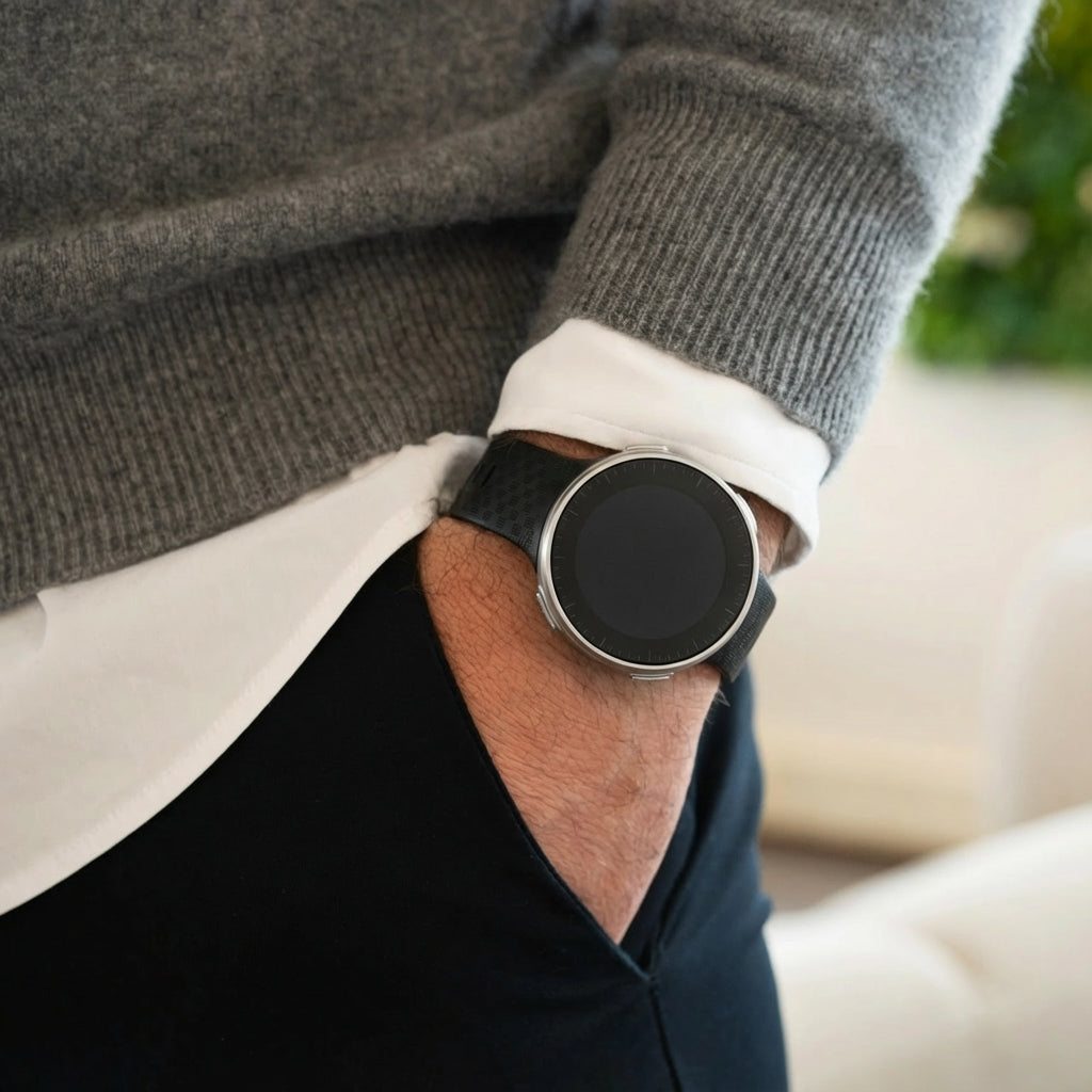Black Silicone Watch Strap for Polar Vantage V
