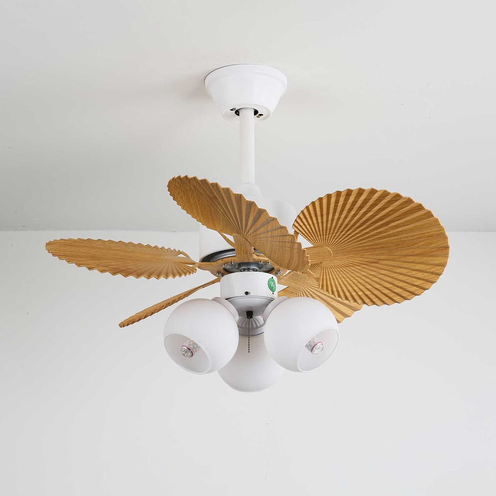 Aurelia Vintage Ceiling Fan With Wood And LED Lighting