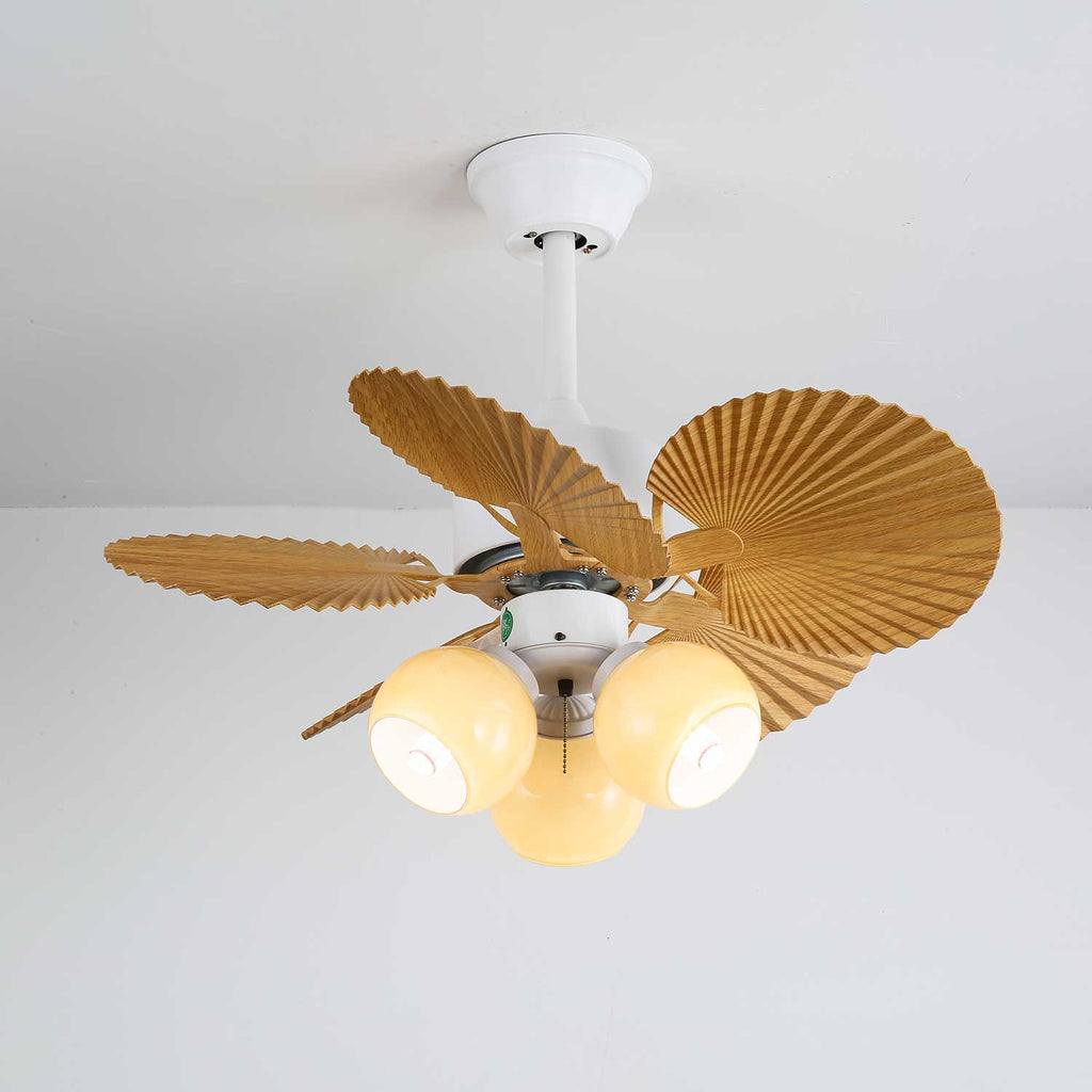 Aurelia Vintage Ceiling Fan With Wood And LED Lighting
