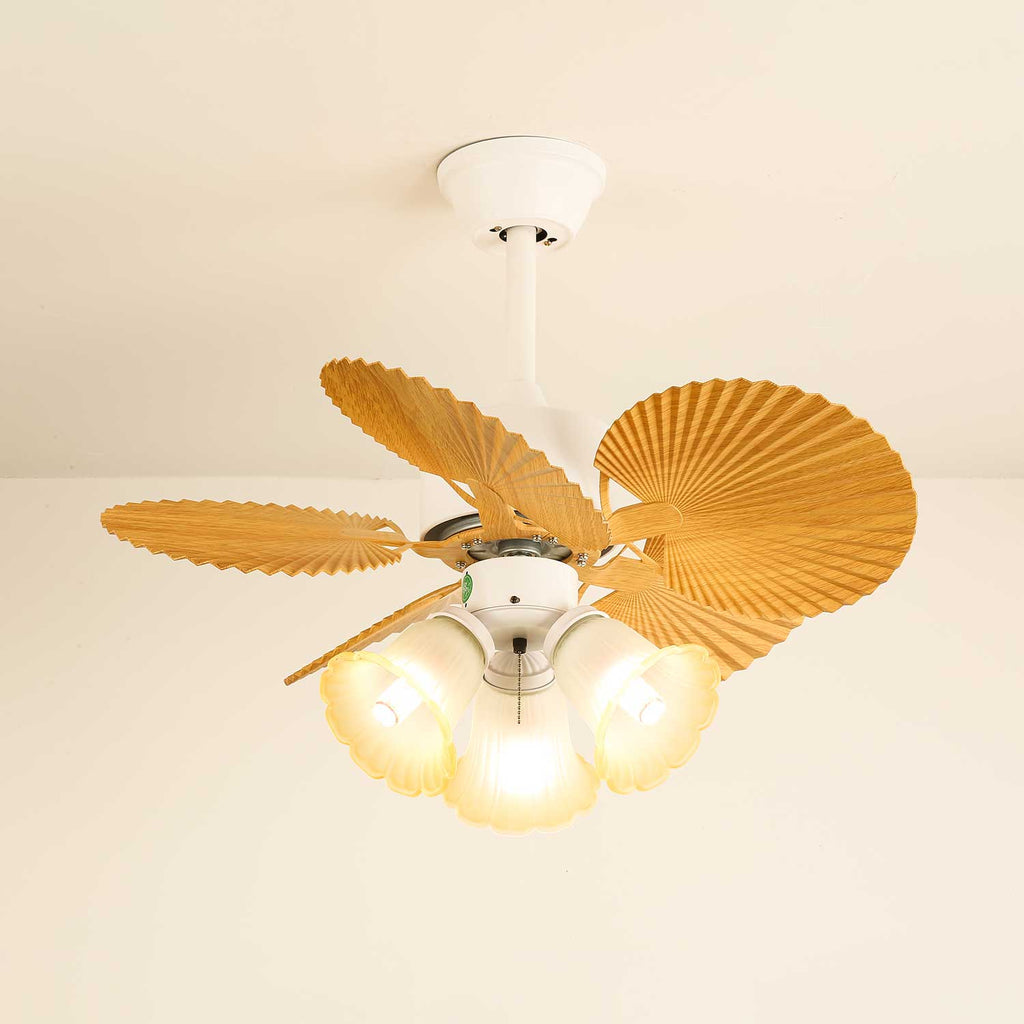 Aurelia Vintage Ceiling Fan With Wood And LED Lighting